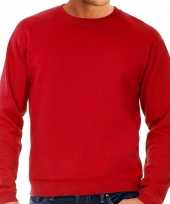 Rode sweater sweatshirt trui grote maat ronde hals heren