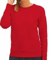 Rode sweater sweatshirt trui raglan mouwen ronde hals dames