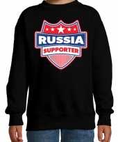 Rusland russia schild supporter sweater zwart kinder