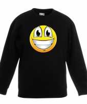 Smiley sweater super vrolijk zwart kinderen