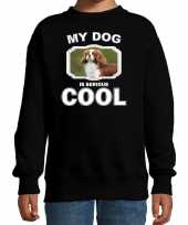 Spaniel honden trui sweater my dog is serious cool zwart kinderen 10256698