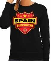 Spanje spain schild supporter sweater zwart dames