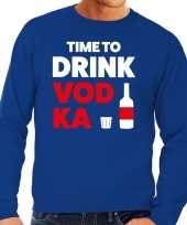 Toppers time to drink vodka tekst sweater blauw