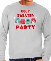 Ugly sweater party kerstsweater outfit grijs heren