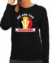 We are the champions zwarte sweater trui belgie supporter ek wk dames