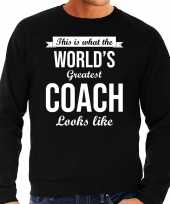Worlds greatest coach cadeau sweater zwart heren