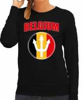 Zwarte belgium sweater trui drietand belgie supporter ek wk dames