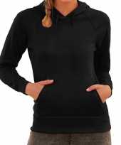 Zwarte hoodie sweater raglan capuchon dames