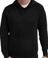 Zwarte hoodie sweater raglan capuchon heren