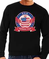 Zwarte usa drinking team sweater heren