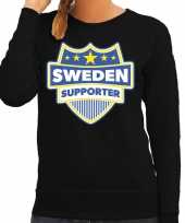 Zweden sweden schild supporter sweater zwart dames