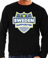 Zweden sweden schild supporter sweater zwart heren 10221186