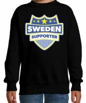 Zweden sweden schild supporter sweater zwart kids