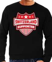 Zwitserland switzerland schild supporter sweater zwart heren