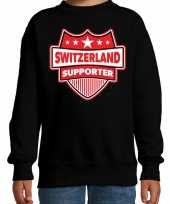 Zwitserland switzerland schild supporter sweater zwart k